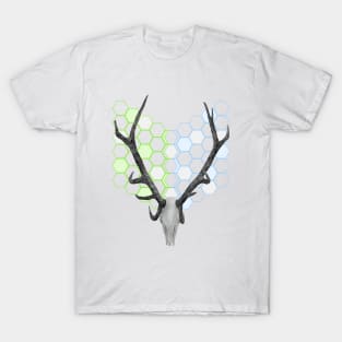 Stag Antlers Hexagon Pattern T-Shirt